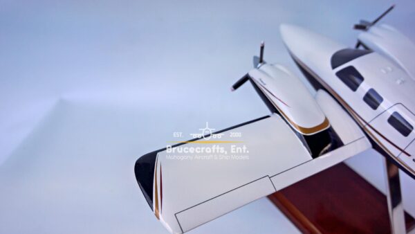 Model of Piper PA-34 Seneca with detailed craftsmanship.